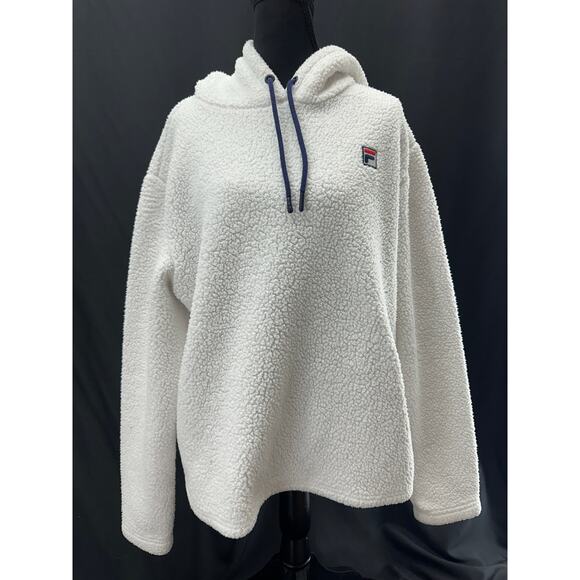 Fila White Cozy Fleece Pull Over Jacket XL - Picture 1 of 4